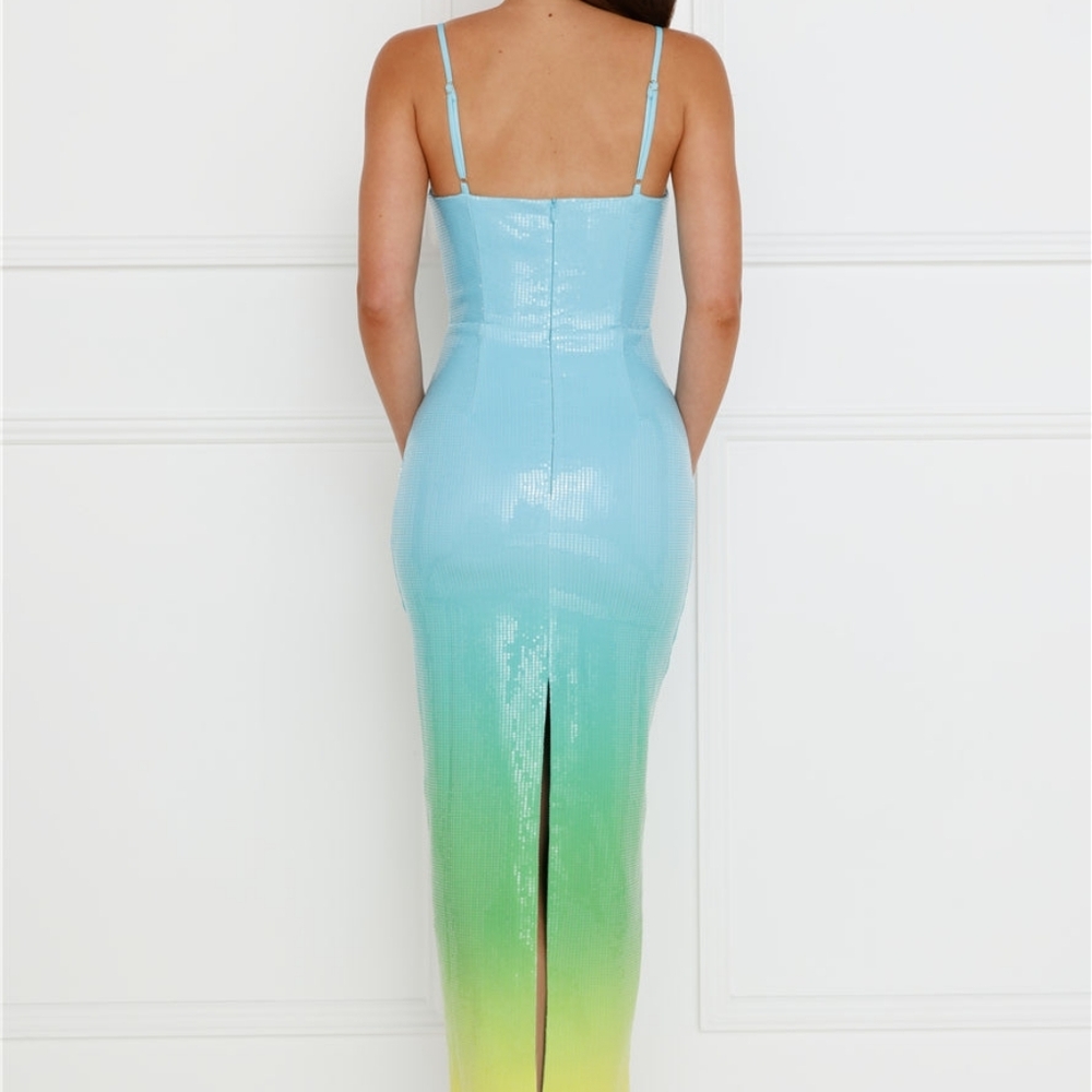 Runaway The Label Benito Midi Dress Blue Ombre - Size XS - Picture 2 of 4